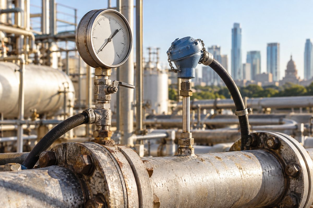 Temporary pressure and temperature instruments on a process line